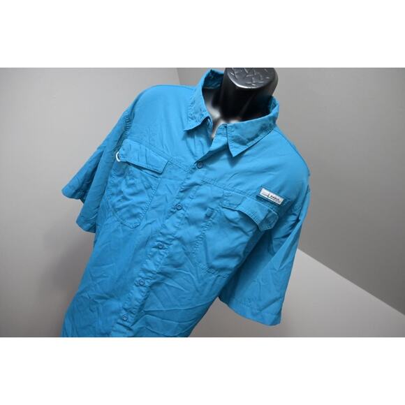 Habit Vented Fishing Shirt Blue Short Sleeve Camping Outdoors Mens Size 2XL XXL - Picture 4 of 10